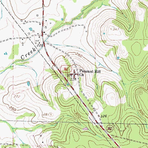 Topographic Map of Pleasant Hill Church, TX
