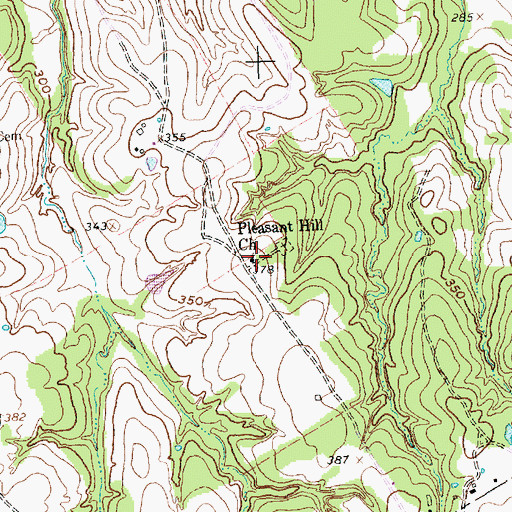 Topographic Map of Pleasant Hill Church, TX