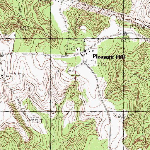Topographic Map of Pleasant Hill School, TX