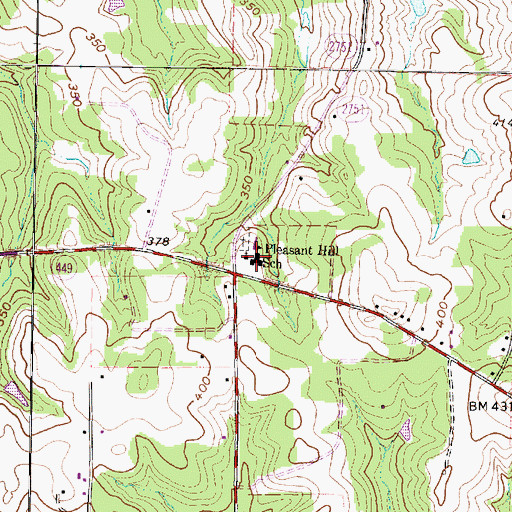 Topographic Map of Pleasant Hill School, TX