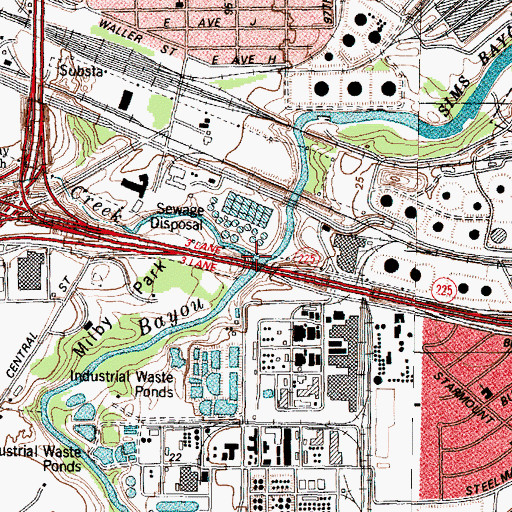Topographic Map of Plum Creek, TX