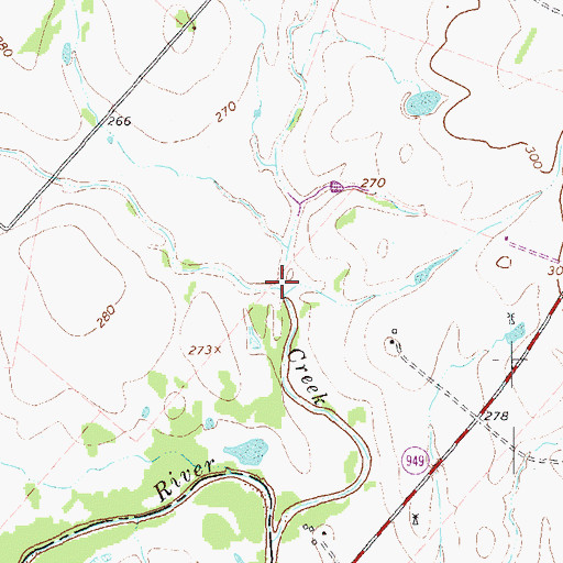 Topographic Map of Plum Creek, TX