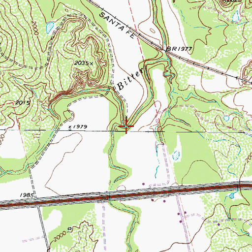Topographic Map of Plum Creek, TX