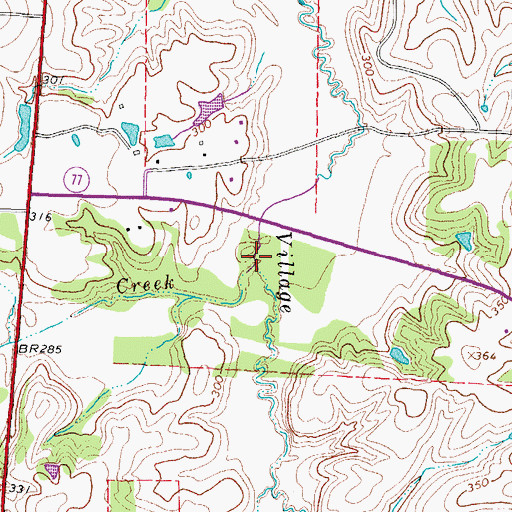 Topographic Map of Plum Creek, TX