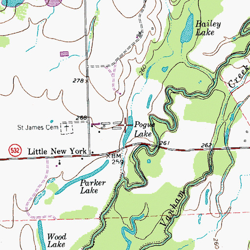 Topographic Map of Pogue Lake, TX