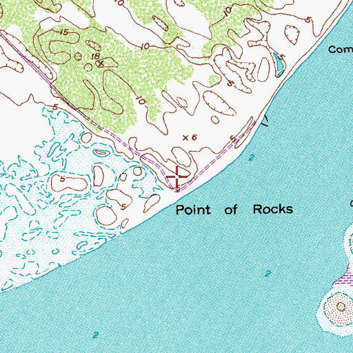 Topographic Map of Point of Rocks, TX