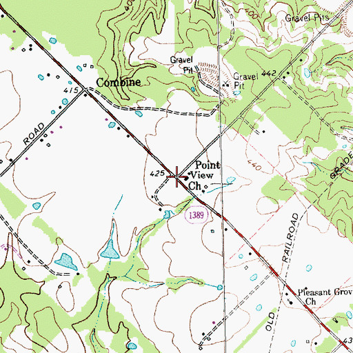 Topographic Map of Point View Church, TX