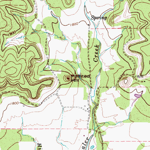 Topographic Map of Pointed Hill, TX