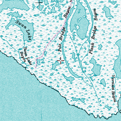 Topographic Map of Pole Bridge Bayou, TX