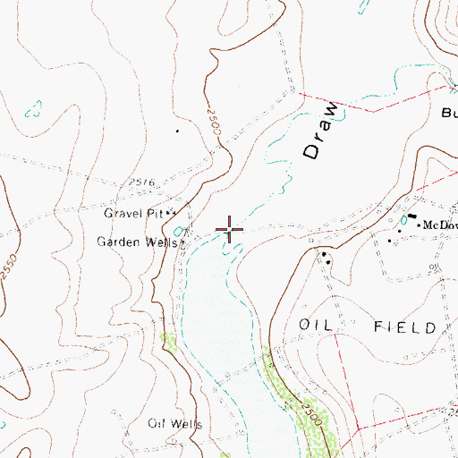 Topographic Map of Polecat Creek, TX
