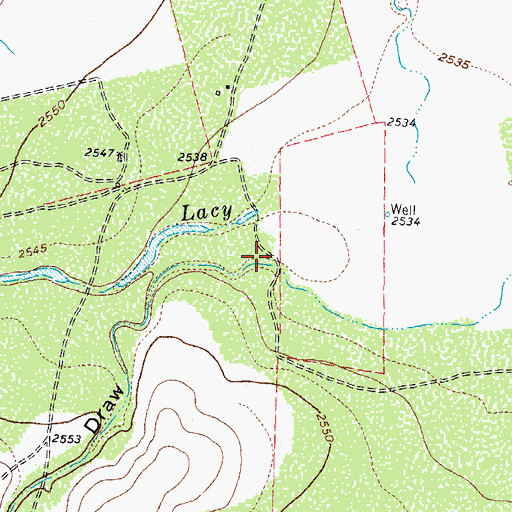 Topographic Map of Polecat Draw, TX