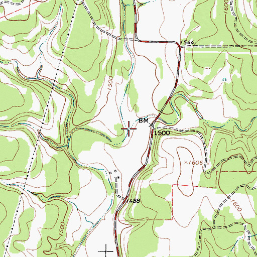 Topographic Map of Polecat Spring Creek, TX