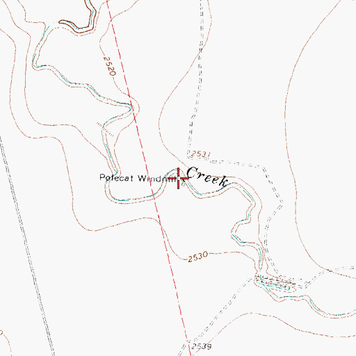 Topographic Map of Polecat Windmill, TX