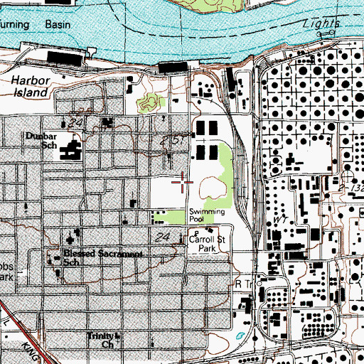 Topographic Map of Pollard High School, TX
