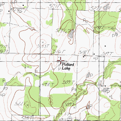 Topographic Map of Pollard Lake, TX