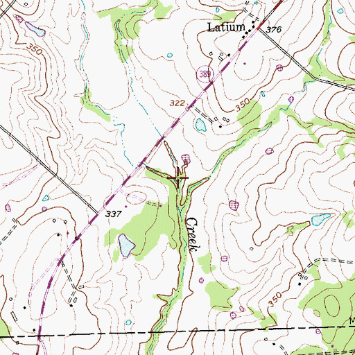 Topographic Map of Pond Creek, TX