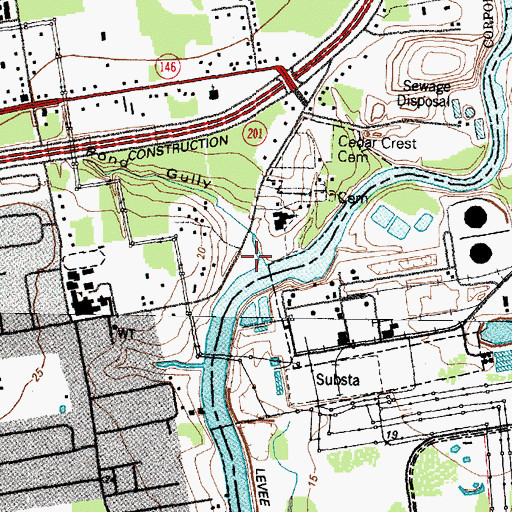 Topographic Map of Pond Gully, TX