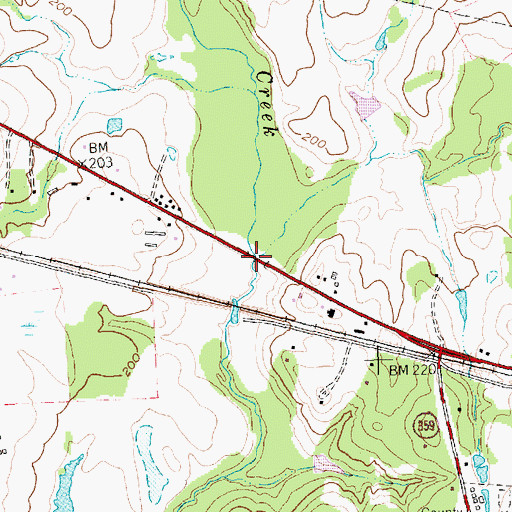 Topographic Map of Ponds Creek, TX