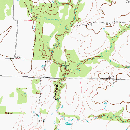 Topographic Map of Pool Branch, TX