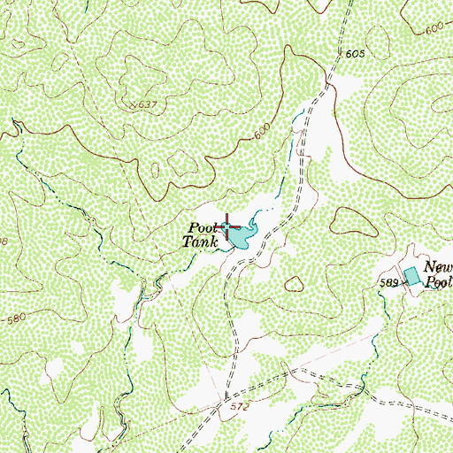Topographic Map of Pool Tank, TX