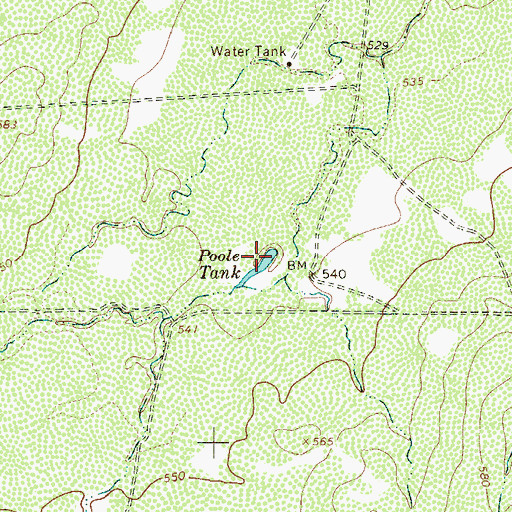 Topographic Map of Poole Tank, TX