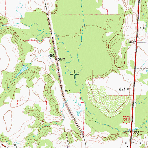 Topographic Map of Poor Creek, TX