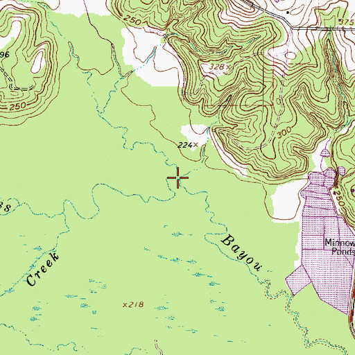 Topographic Map of Pope Creek, TX