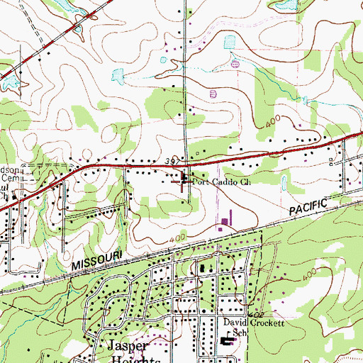 Topographic Map of Port Caddo Church, TX