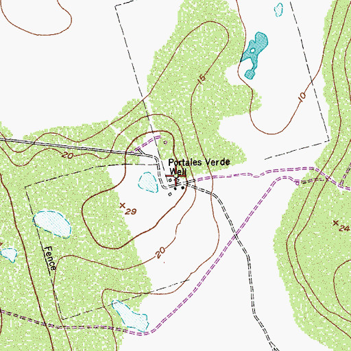 Topographic Map of Portales Verde Well, TX
