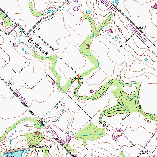 Topographic Map of Porter Creek, TX
