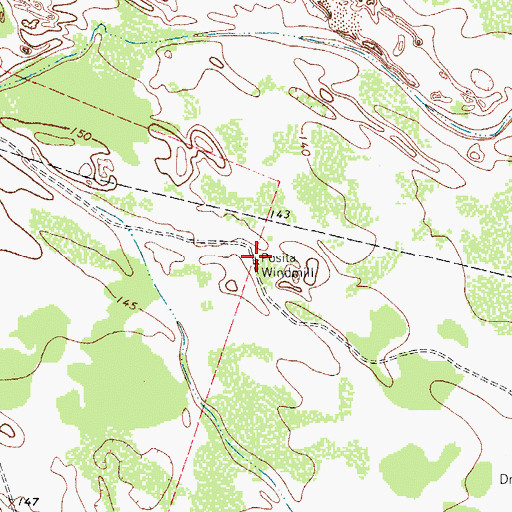 Topographic Map of Posita Windmill, TX