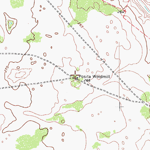 Topographic Map of Posita Windmill, TX