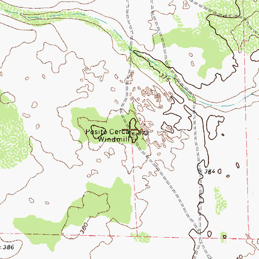 Topographic Map of Posito Cerca Windmill, TX