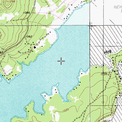 Topographic Map of Possum Kingdom Lake, TX