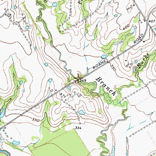 Topographic Map of Post Oak Branch, TX