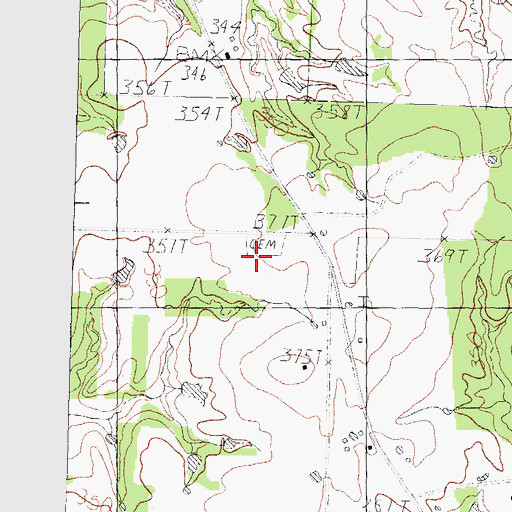 Topographic Map of Post Oak Cemetery, TX