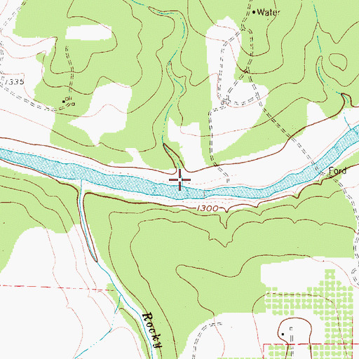 Topographic Map of Post Oak Creek, TX