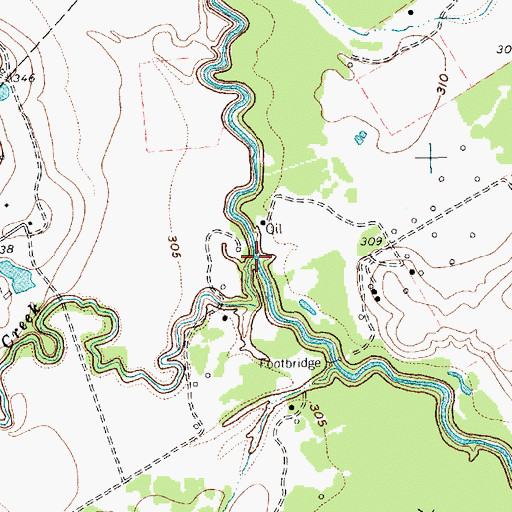 Topographic Map of Post Oak Creek, TX
