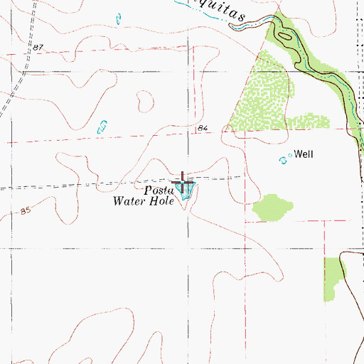 Topographic Map of Posta Water Hole, TX