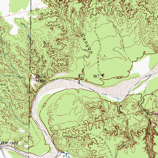 Topographic Map of Poteet Canyon, TX