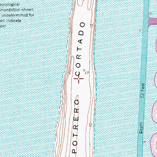 Topographic Map of Potrero Cortado, TX