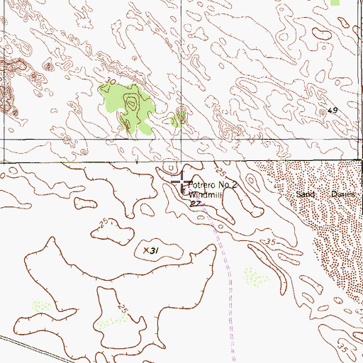 Topographic Map of Potrero Number Two Windmill, TX