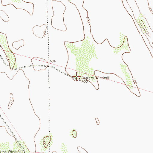 Topographic Map of Potrero Windmill, TX
