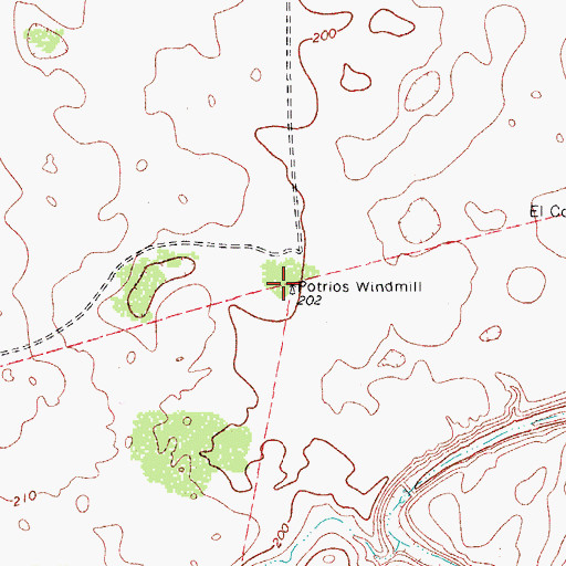 Topographic Map of Potrios Windmill, TX