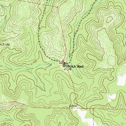 Topographic Map of Potrock Well, TX