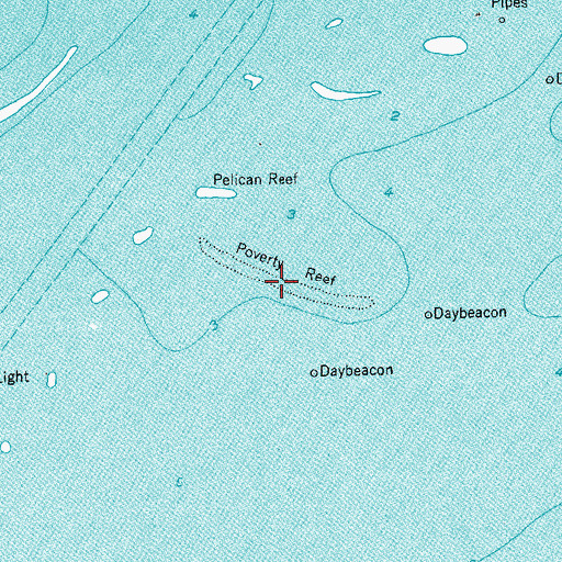 Topographic Map of Poverty Reef, TX