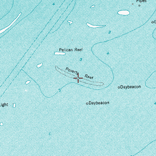 Topographic Map of Poverty Reef, TX