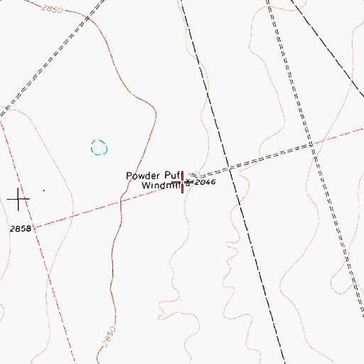 Topographic Map of Powder Puff Windmill, TX