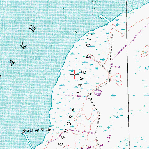 Topographic Map of Powderhorn Lake Oil Field, TX