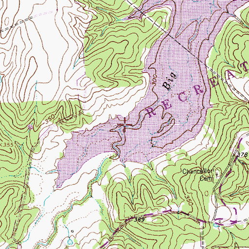 Topographic Map of Powell Branch, TX